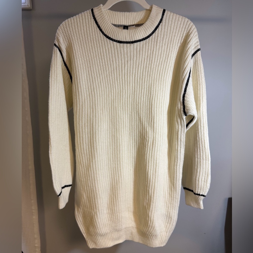 H&M Knit Sweater Dress with Black Trim